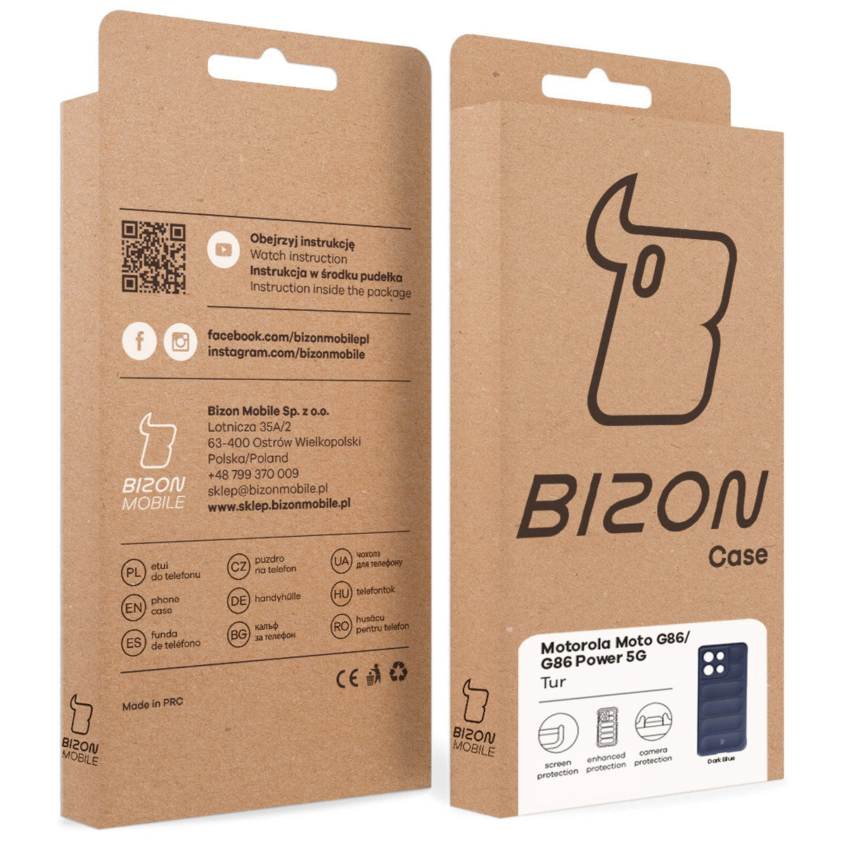 Kraftowe pudełko Bizon Case z dedykowaną etykietą do Motorola Moto G86 5G / G86 Power 5G